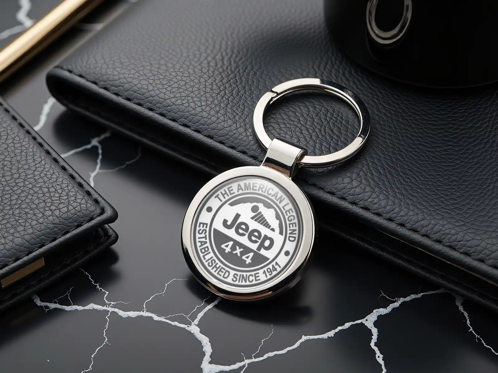 Jeep Porte-clés Sur Mesure Logo Métal Premium